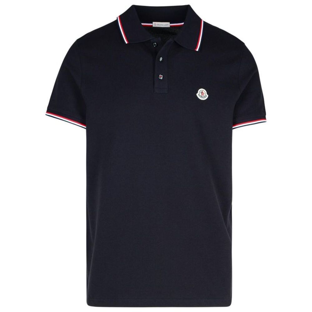 Moncler Navy Cotton Polo Shirt Men